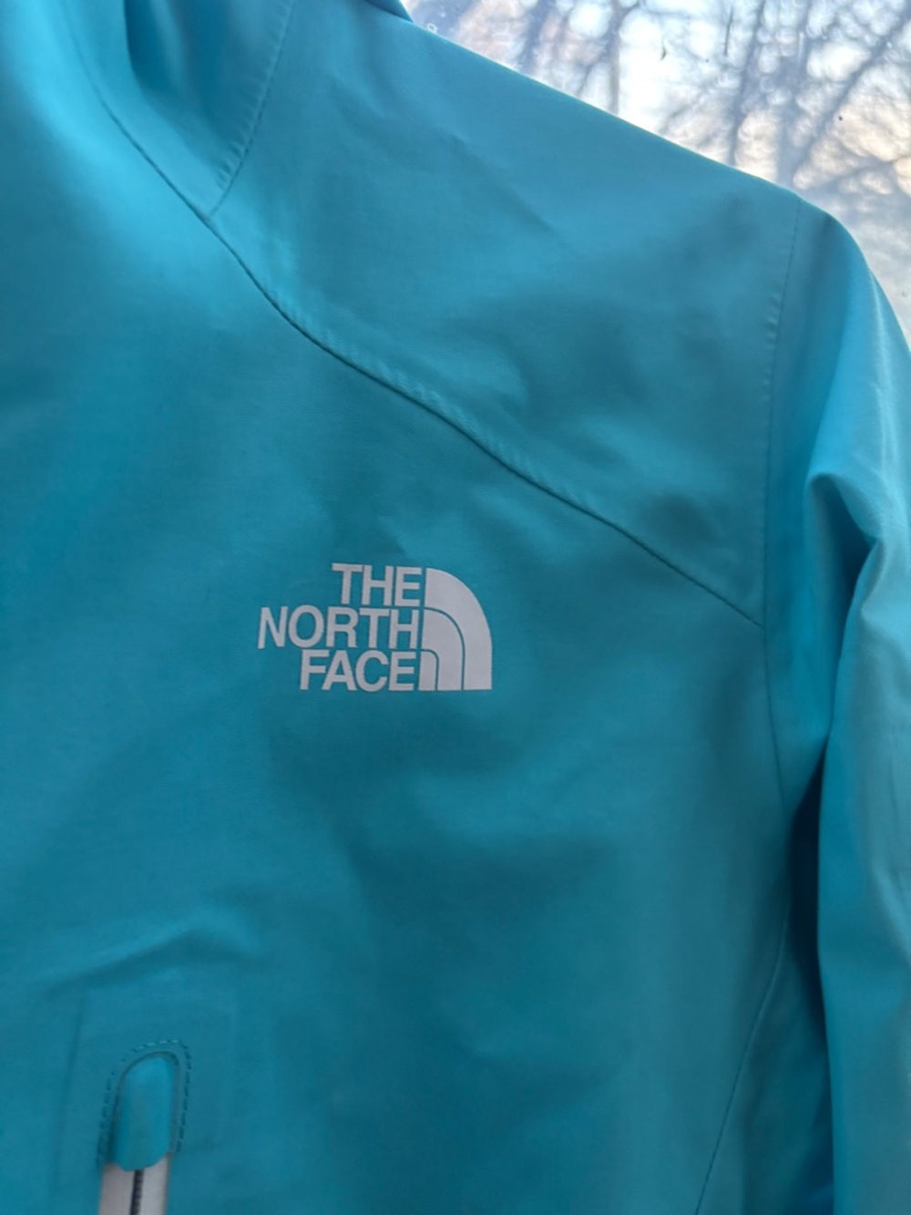 North Face Summit Series Women's M Shell Jacket Aqua Blue Yellow Zip Technical - Picture 5 of 11